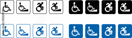 Handicapped sign icon vector symbol. Handicap parking sign.