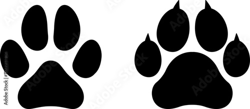 Cat and dog paw print. Png or vector illustration.
