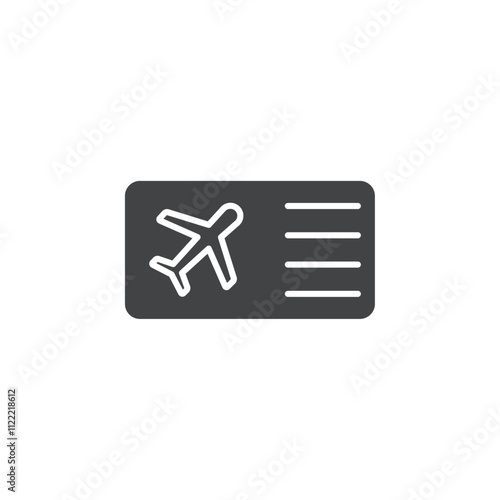 flight ticket icon outline simple logo