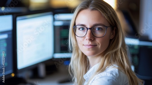 Free Download Dedicated Woman in Tech Focused on Work - GFXLoad