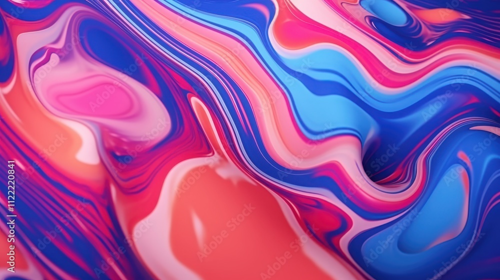 Obraz premium Abstract Swirling Fluid Paint Colors Design