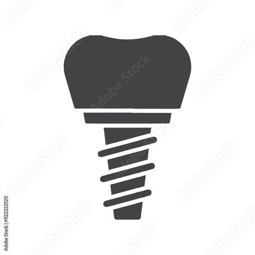 dental implant icon flat filled vector symbol