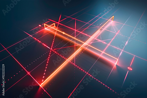 3D Illustration of Traditional XY Axis in Cartesian Coordinate System