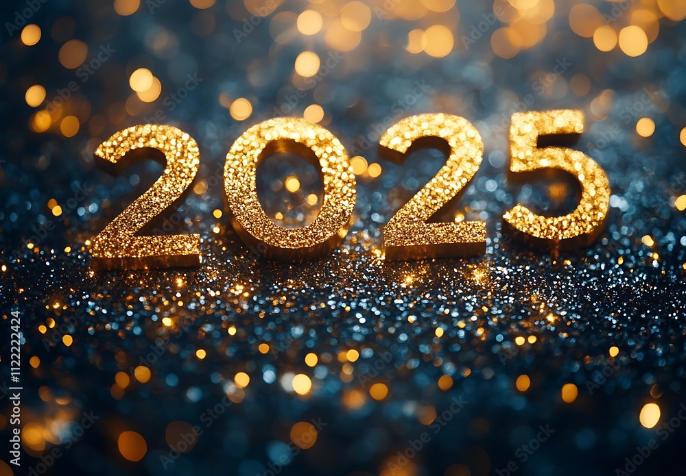 Gold Numbers on a Black Background - Happy New Year 2025
Gold Numbers on a Black Background - Happy New Year 2025