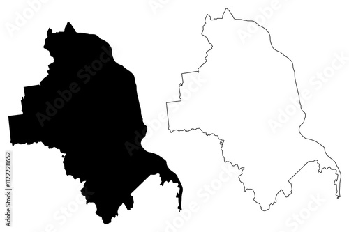 Jekabpils Municipality (Republic of Latvia, Administrative divisions of Latvia, Municipalities and their territorial units) map vector illustration, scribble sketch Jekabpils map photo