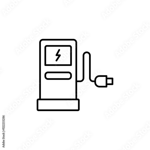 charge station icon simple flat vector logo