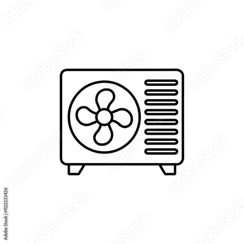 condenser unit simple flat vector logo