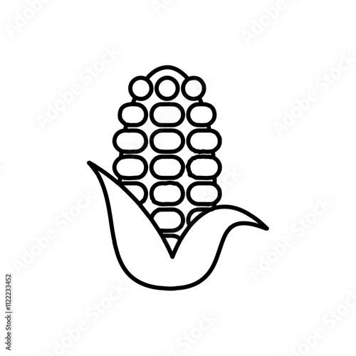 corn icon simple flat vector logo