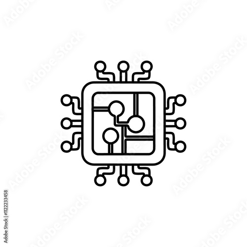cpu icon simple flat vector logo