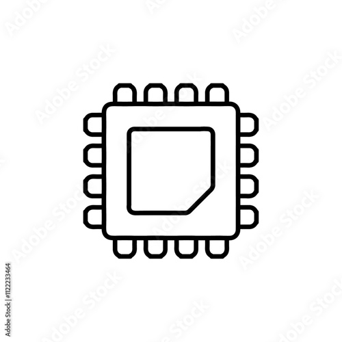 cpu icon simple flat vector logo