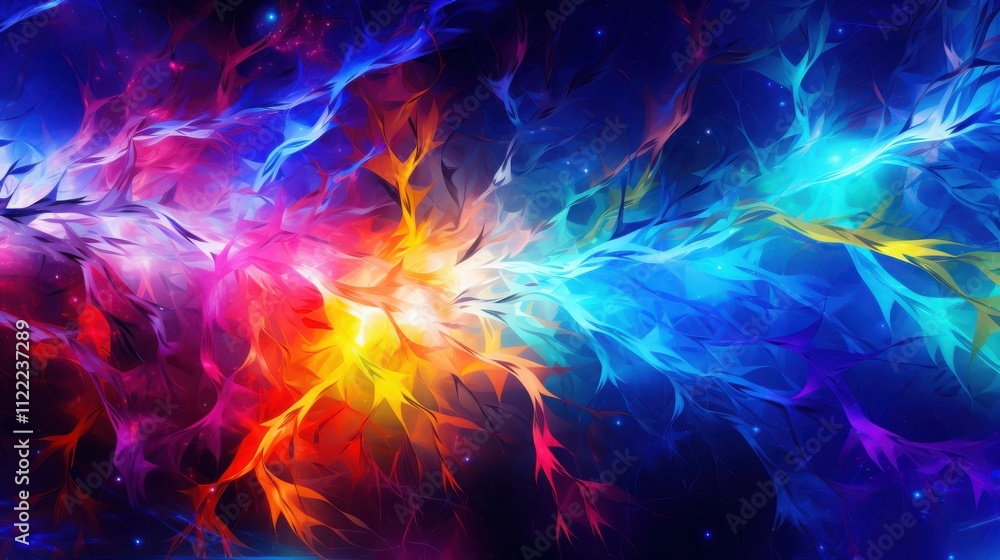 Fototapeta premium Abstract Cosmic Nebula Fire and Ice Artwork