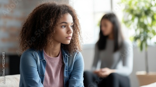 Teenage Girl in Deep Thought - Seeking Support photo