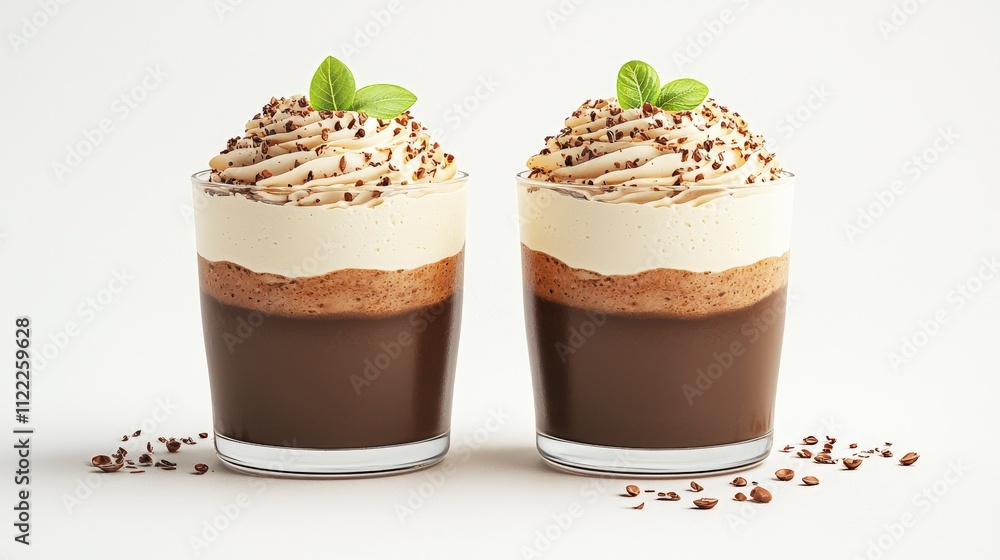 Indulge in these delightful desserts featuring rich chocolate mousse topped with creamy layers and a sprinkle of cocoa, perfect for any occasion. Indulge in these delightful desserts featuring rich chocolate mousse topped with creamy layers and a sprinkle of cocoa, perfect for any occasion.