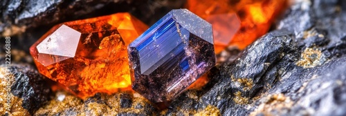 Discovering the Beauty of Rare Colored Gems in Nature's Embrace at a Remote Location photo