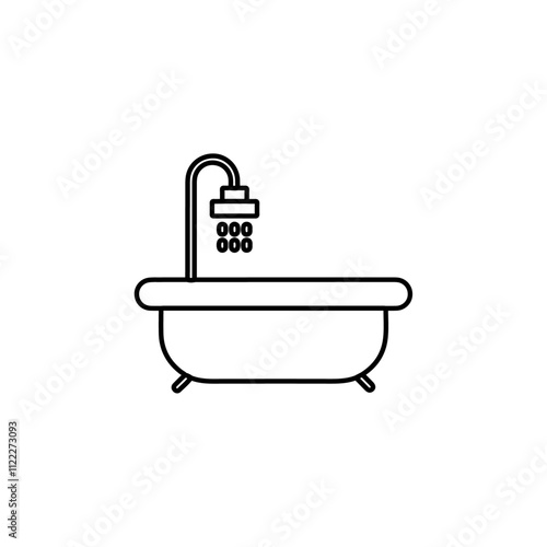 bath tub icon set vector art