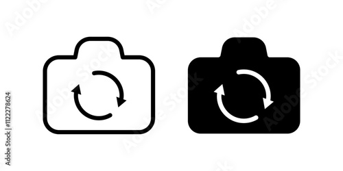 Switch from front to back camera  Icon set. Symbol isolated white background. vector illustration. color editable.