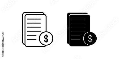 Invoice Icon set. Symbol isolated white background. vector illustration. color editable.