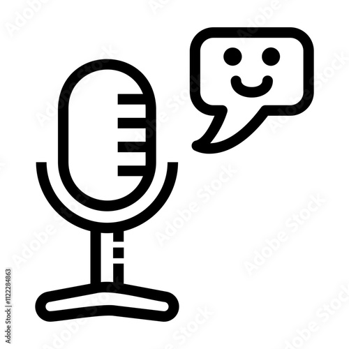 comedy podcast Line Icon