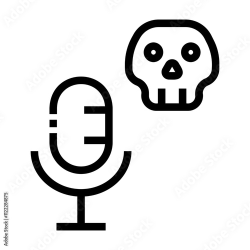 horror podcast Line Icon