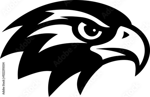 Eagle head. Sport team or club mascot.  Design element for logo, label, emblem, sign. Vector illustration.
