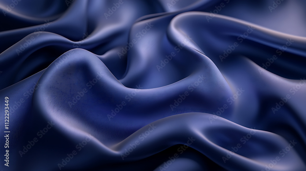 Obraz premium Stunning Deep Blue Silk Fabric Texture