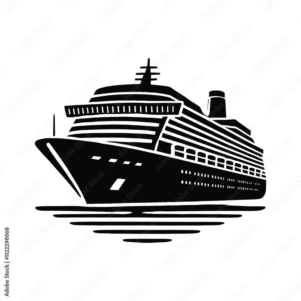 Obraz premium Cruise Ship Silhouette