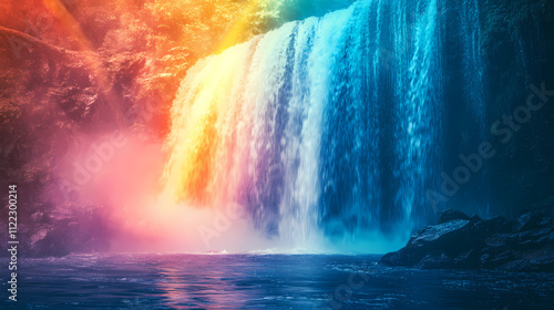Wallpaper Mural A gentle zephyr painting rainbows in the mist of a waterfall ai_generated. Zephyr. Illustration Torontodigital.ca