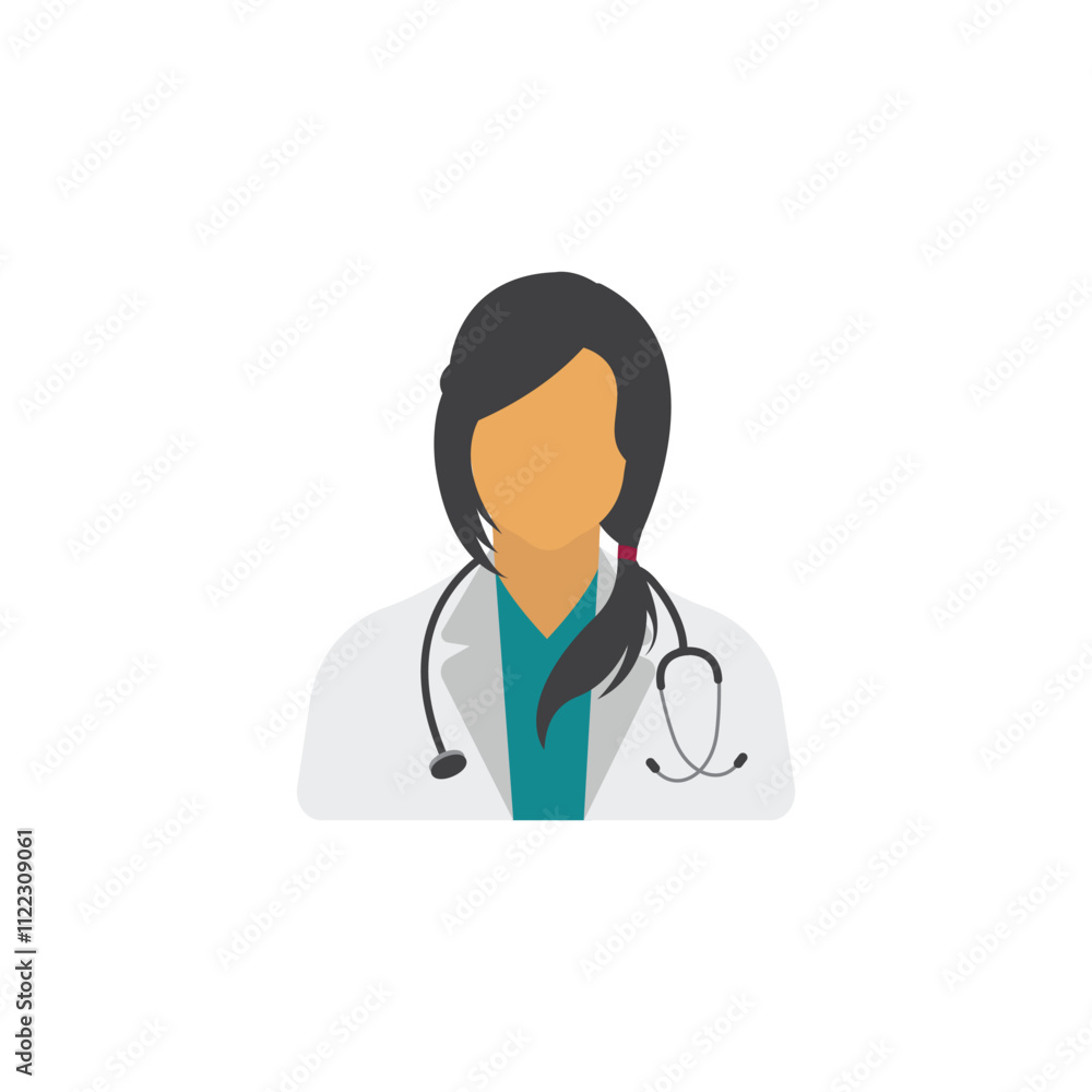 Fototapeta premium Female Doctor Vector Illustration Icon