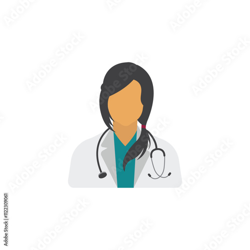 Female Doctor Vector Illustration Icon