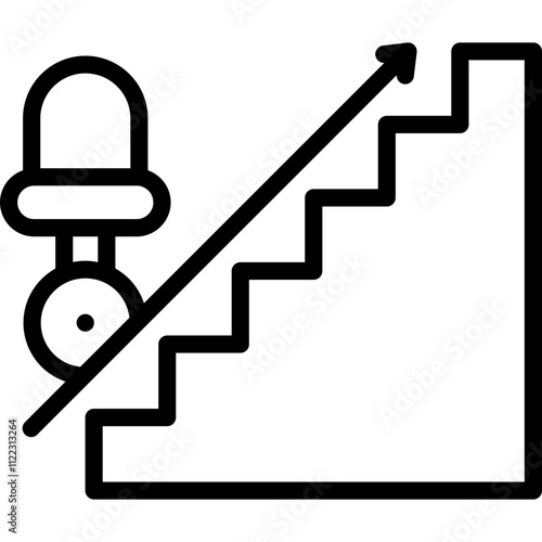 stairlift icon illustration design with outline