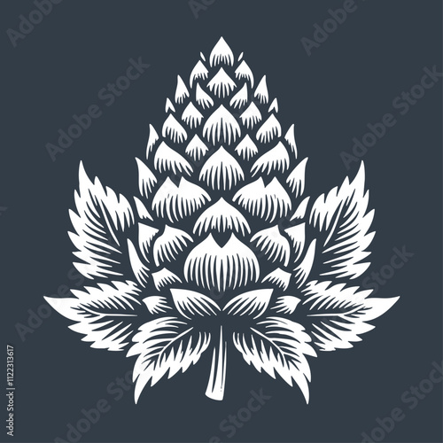 Hops. Vintage woodcut engraving style vector illiustration.