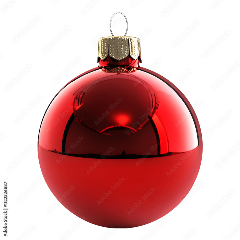 Shiny Red Christmas Ornament on Black Background Shiny Red Christmas Ornament on Black Background
