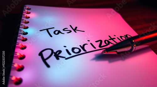 Note on task prioritization symbolize efficiency and organization.
