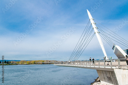 Steel Structure Over Columbia River in Vancouver Washington Waterfront Park