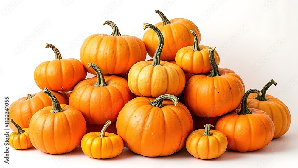 Cluster of pumpkin isolated on white background Cluster of pumpkin isolated on white background