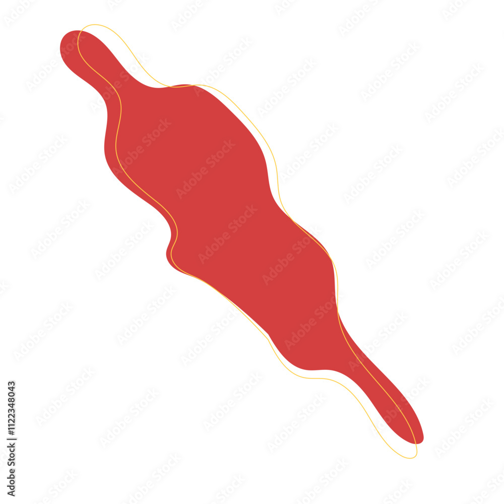 Fototapeta premium Abstracted organic shape with contour line