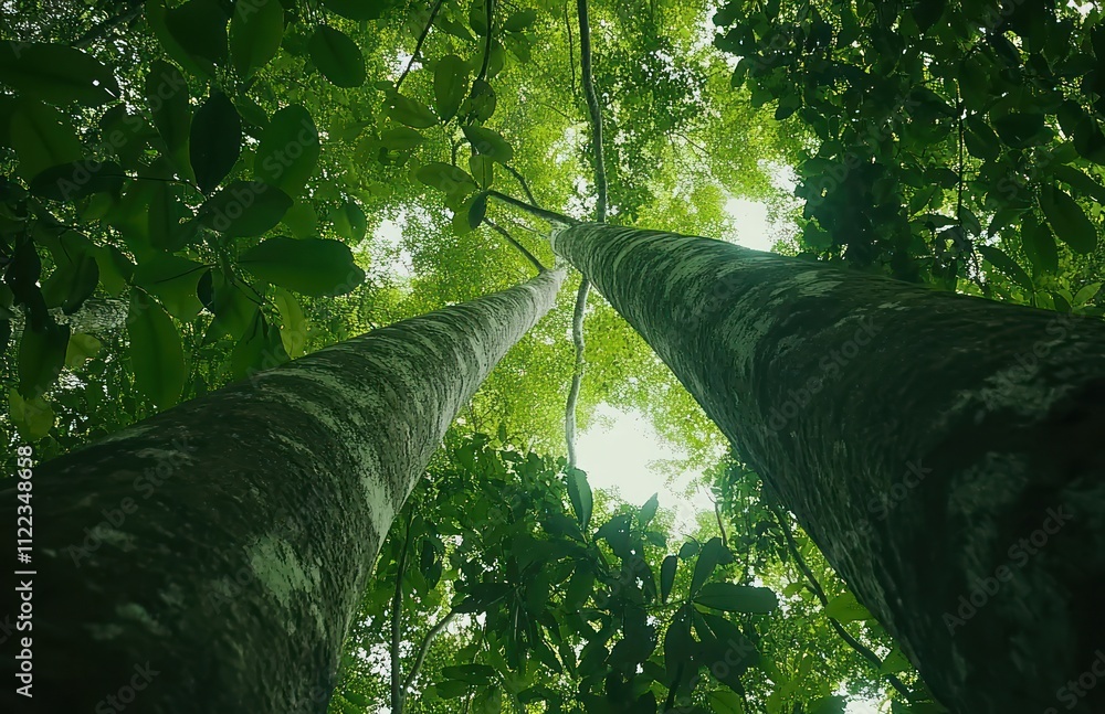 Fototapeta premium Majestic Trees Canopy Lush Green Forest