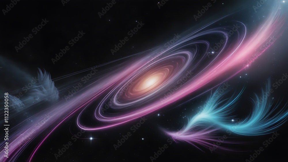 Obraz premium Celestial Swirls A Galactic Dance Of Light And Color