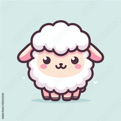 Wallpaper Mural Vector cute white sheep facing the camera Torontodigital.ca