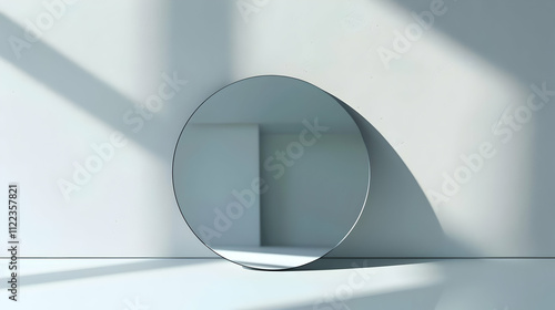 Round Mirror Reflection Minimalist Illustration