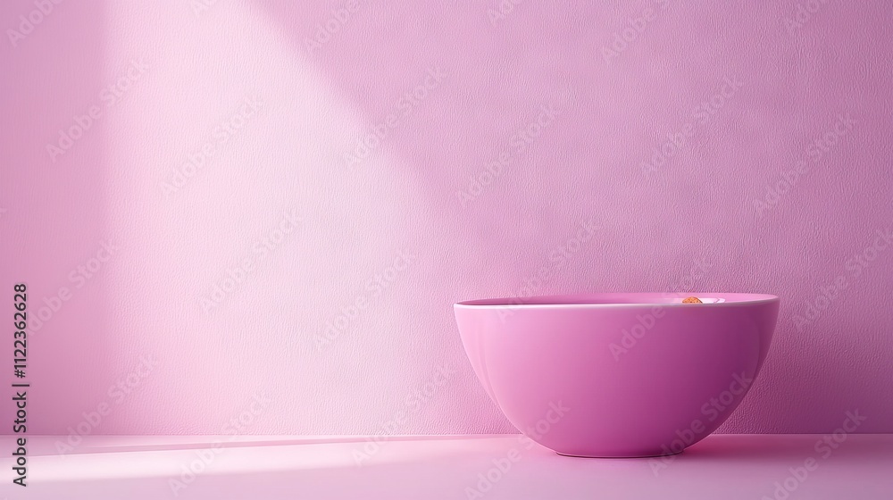 Fototapeta premium Simple Pink Bowl on Soft Background