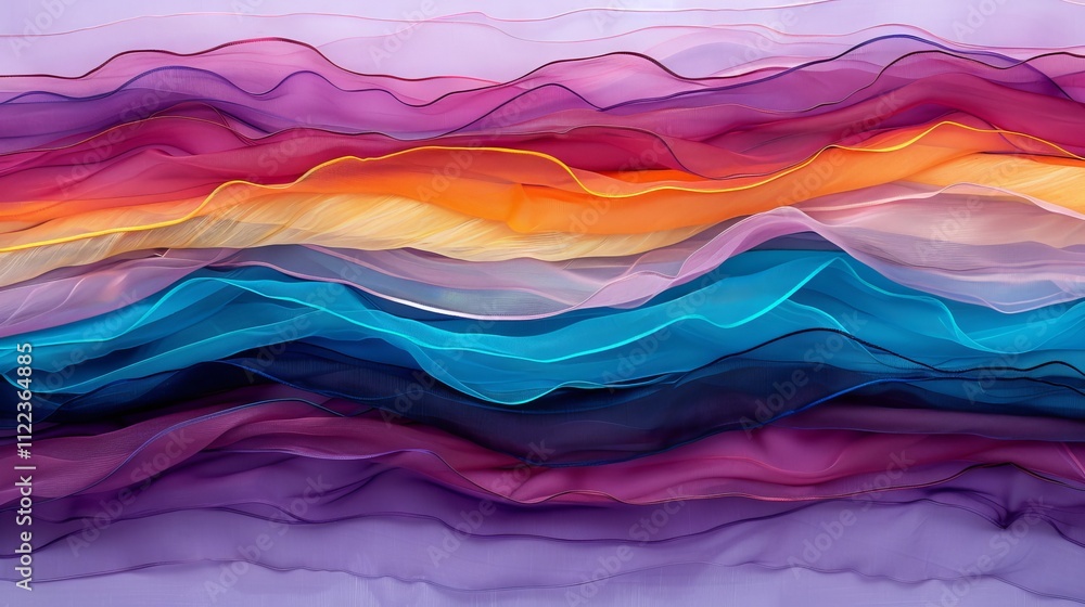 Obraz premium Colorful flowing fabric abstract layers