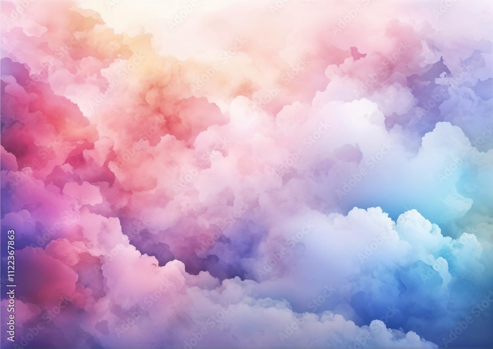 Fototapeta premium Multi Color Gradient Watercolor Background with Cloudy Texture. For Graphic Use 