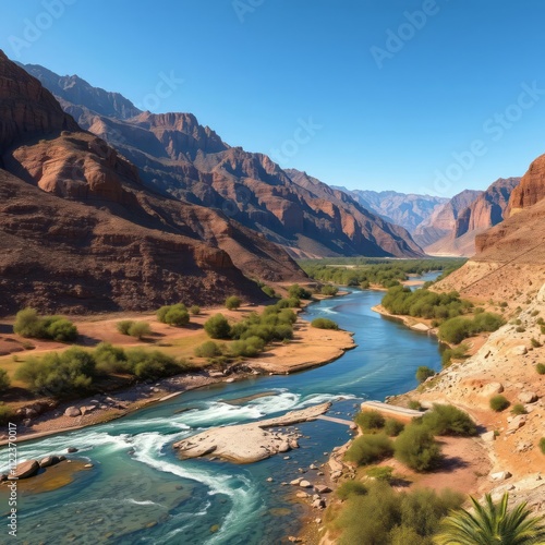 Paradise valley tamraght river morocco River landscapes Ultra realistic Photorealistic landscape photographywater travel sky beautiful tourism outdoor photo