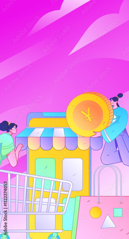 Holiday shopping people doing e-commerce online shopping flat vector concept operation hand drawn illustration
Holiday shopping people doing e-commerce online shopping flat vector concept operation hand drawn illustration