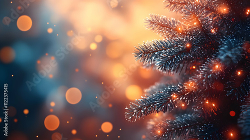 Wallpaper Mural Winter Wonderland: Festive Lights on Frosty Tree Branches Torontodigital.ca