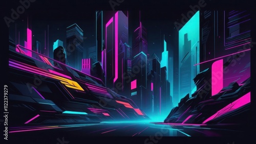 Neon Highlights on Dark Aesthetic Backgrounds
