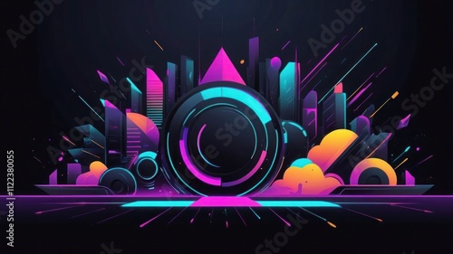 Neon Highlights on Dark Aesthetic Backgrounds
