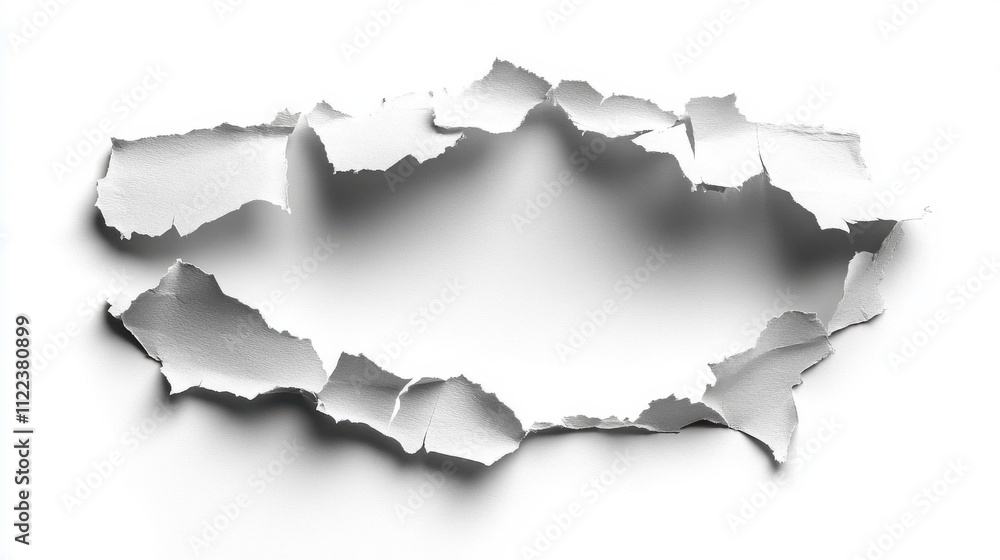 Obraz premium [Torn US map cut out] Jagged Holes in Solid Surfaces - Symbolic Destruction & Overcoming Obstacles