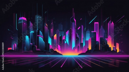 Neon Highlights on Dark Aesthetic Backgrounds
